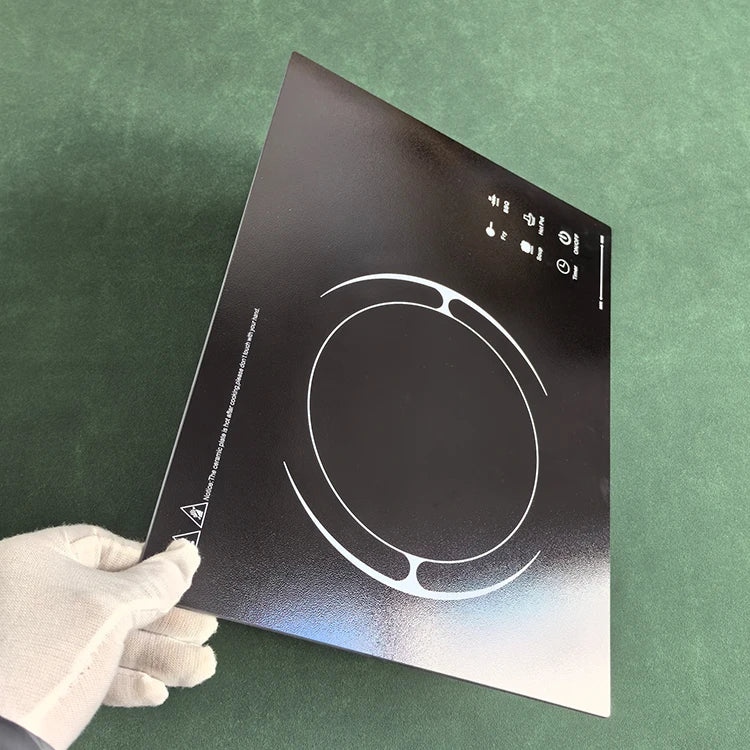 High Temperature Silk Printing Ceramic Glass Sheet Thermal Shock Resistance Microcrystalline Glass Panel for Induction Cooker
