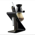 Private Label Shaving Kit Black Acrylic Shaving Brush StandShaving Straight Razor Stand Shaving Brush and Razor Holder