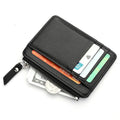 Wholesale Wallet Custom Embossed Trademark PU Leather Zipper Bracket Thin Soft Leather Clip Suitable for Men