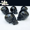 Polished Crystal Skulls Healing Stones Engraved Black Obsidian Skulls