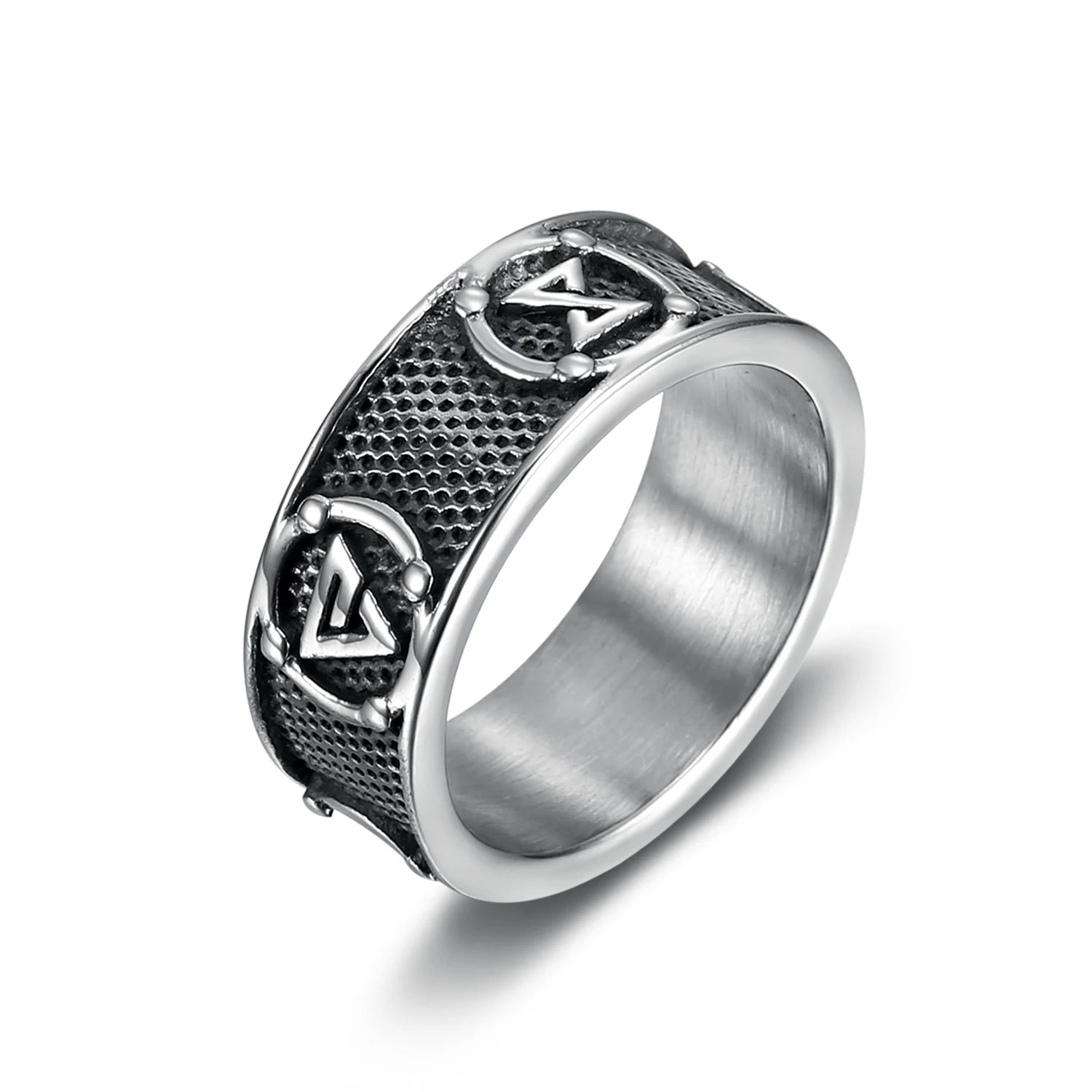 Custom Design Stainless Steel Movie Style Witcher LOGO 5 Protective Signs  Band Rings for Men Women