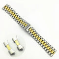 Yunse Breathable Fashion Designer Custom 3 Bead Solid 316L Stainless Steel Smartwatch Band Butterfly Clasp Curved End Metal for