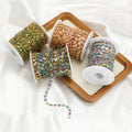 Stainless Steel 6mm Wide Flower Drop Oil Multicolor Cross Chains for DIY Jewelry Making Necklace Bracelet Accessories