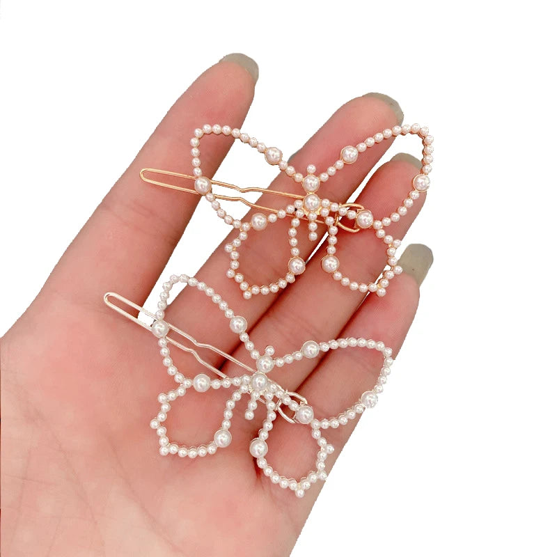 Korean Pearl Hair Pin Girls Fashion Bangs Clips Cute Metal butterfly Hair Clips Accessories for Women