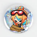 Wholesale Custom Manufacturer Cartoon Metal Badges Custom Round Glitter Holographic Button Pins
