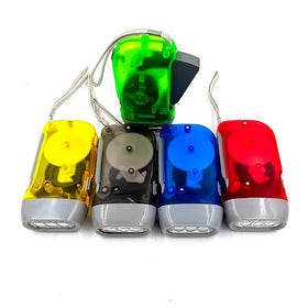 Pocket Keychain Emergency Waterproof IP55 Outdoor Flashlight Hand Crank Squeeze Lamp 3 LED Tactical Light