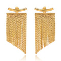 Fashion High-Class Original Design Brass Shiny Metal Smile Tassel Earrings for Women Jewelry Gift Customized