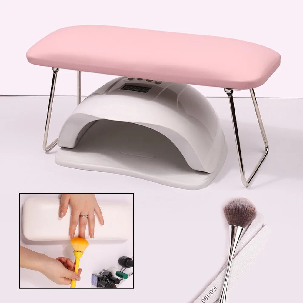 Foldable Hand Pillow Nail Arm Rest Hand Cushion Manicure Comfortable Leather Square Hand Pillow for Nail Beauty Salon