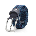 Unisex Elastic Stretch Belt Striped Design Canvas & Cotton Material 3.3-3.4cm Width 95-160cm Length
