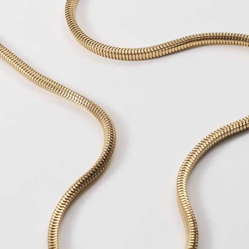 JOOLIM Ready to Ship High End Stainless Steel Square Snake Chain 18k Gold Plated Necklace 3mm MegaBDM