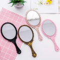 Modern Vintage Glass Handheld Cosmetic Makeup Mirror Elegant Antique Hand Mirror for Princess's Gift