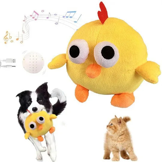Luxury Cute Interactive Jumping Chicken Plush Chew Toy for Dogs with Squeaky Vocalizations Daily Use Cartoon Style