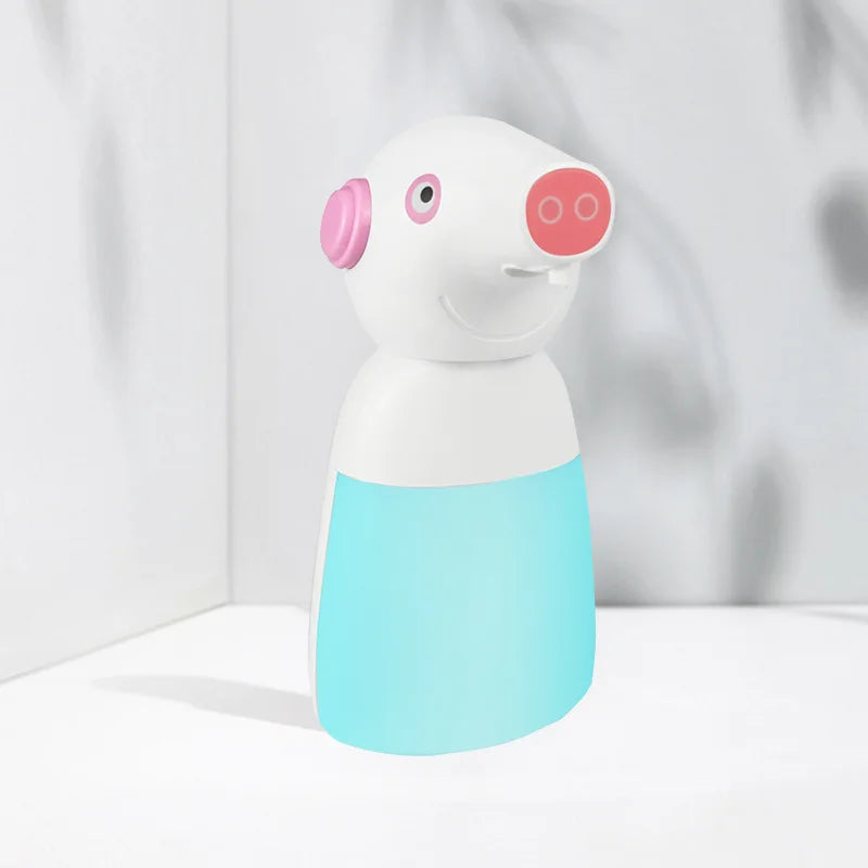Lovely Automatic Soap Dispenser Rechargeable Pig Shape Touchless Foaming Hand Soap Dispenser Bathroom Plastic Refillable Bottle