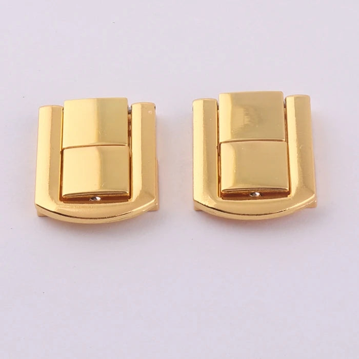 Gold Color Middle Size Metal U Shape Wooden Jewelry Box Catch Lock Latch Wholesale
