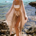 NEW STOCK 3Colors Belt Ties Details Long Kimono Sexi Lady Bikini Cover Ups