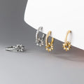 Dainty Boho 925 Sterling Silver Sun Huggie Hoop Earrings Diamond Sunburst Charm Earring Jewelry