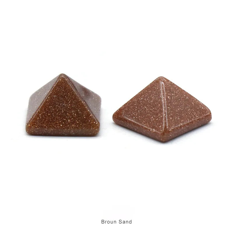 Huiying Wholesale Crystal Gold Sand Stone Pyramid Colorful Polished Stones For Decoration Crafts