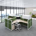 Meetco Modern Office Furniture 6-Person Convertible and Extendable Workstation Desk Panel Style Modular Cubicle Office Table