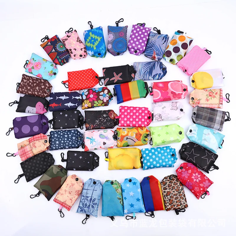 2023 Top Seller Cheap Price Eco Foldable Reusable Grocery Polyester Tote Shopping Bag with Custom logo Printed