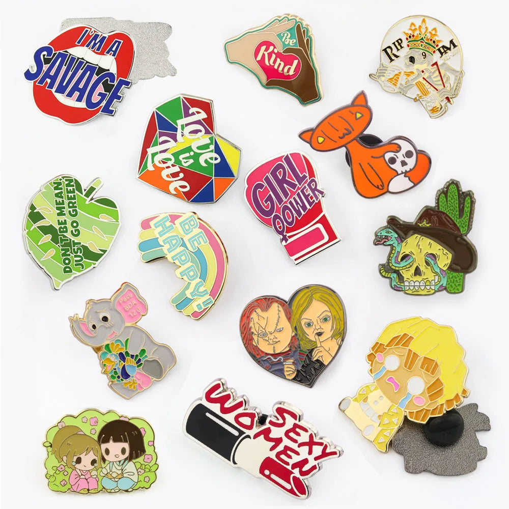 Metal Lapel Pin Custom Gold Plated Hard Soft Enamel Pin Custom Cartoon Anime Enamel Pin