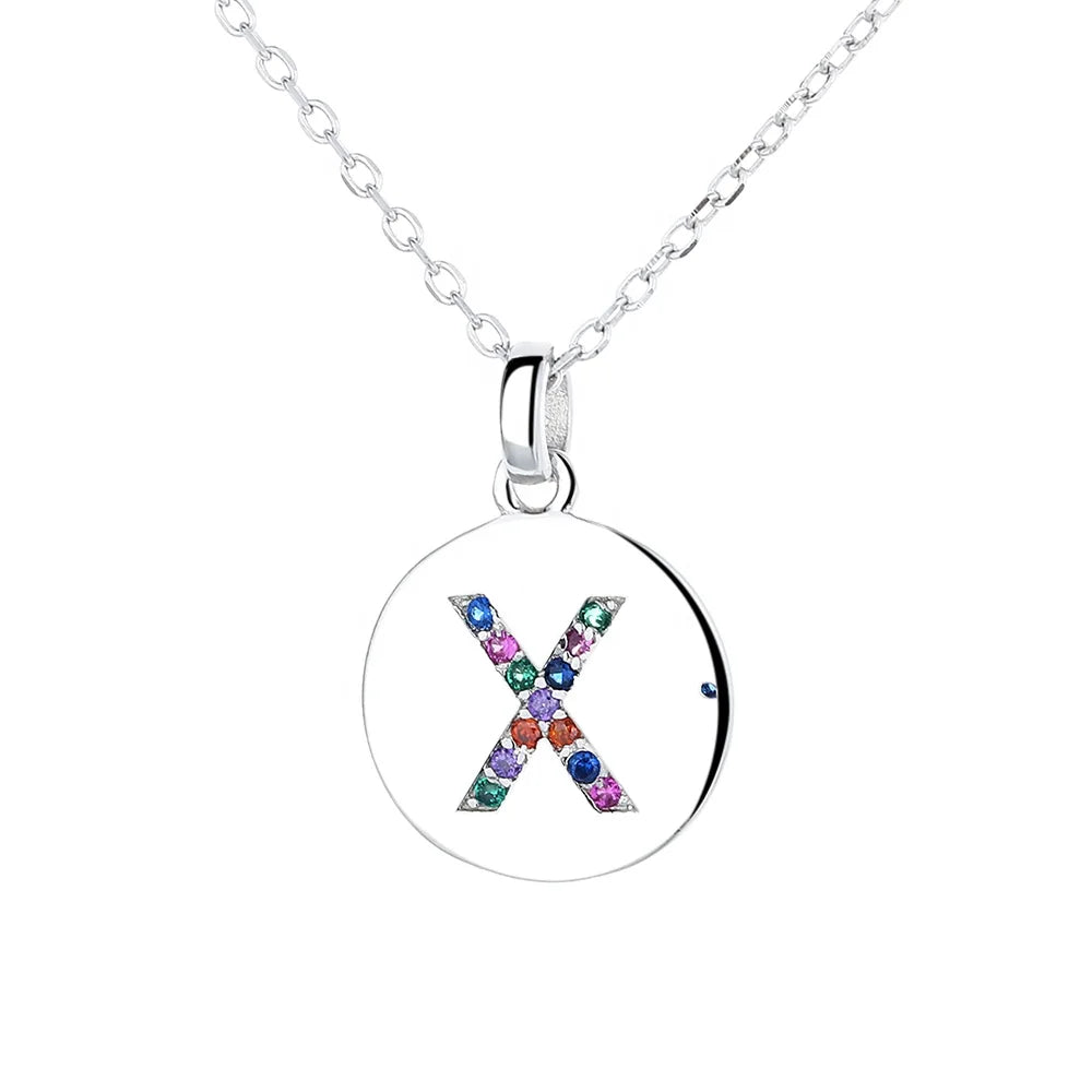 New 26 Letter Round Shape Charm Pendant Necklace