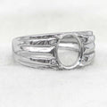 Sterling Silver 8*10mm Semi Mount Men's Ring Frame Empty Blank Claw Setting S925 Base Holder Without Center Stone for DIY Inlay