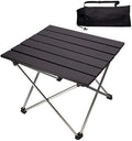 WOQI Aluminum Roll up Folding for Portable Ultralight Aluminum Table with Storage Bag Easy Set up and Durable with Carry Bag