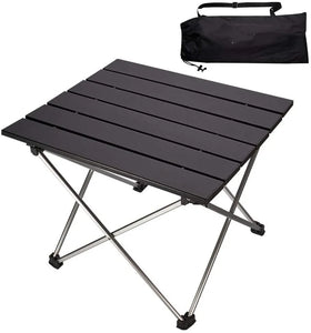 WOQI Aluminum Roll up Folding for Portable Ultralight Aluminum Table with Storage Bag Easy Set up and Durable with Carry Bag