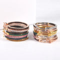 RZ0013E China Abiding Factory Price 1.5mm Nano Colorful Gemstone 925 Silver Hoop Earrings Jewelry
