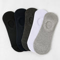 Men's High Spring Summer Short Tube Silicone Non-Slip Socks Breathable Cotton Invisible Drawstring New Invisible White Black