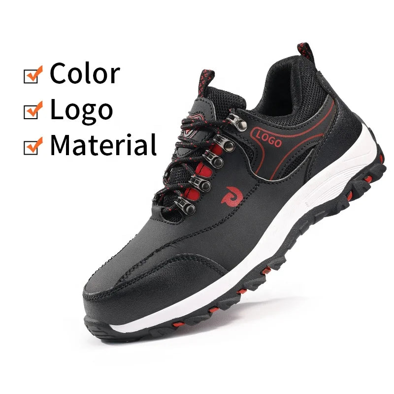 LAnoudun Woodland Safety Work Shoes Waterproof Microfiber Upper Safety Shoes for Men