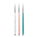 Wholesale 3pcs Luxury Long Short Liner Gel Nail Art Brush Set Professional Nylon Metal Handle Nail Art Draw Liner Pen Nail Salon