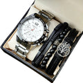 2025 New High-quality Customized Waterproof Men's Quartz Watch Gift Box Set with Belt Bracelet Stainless Steel Strap