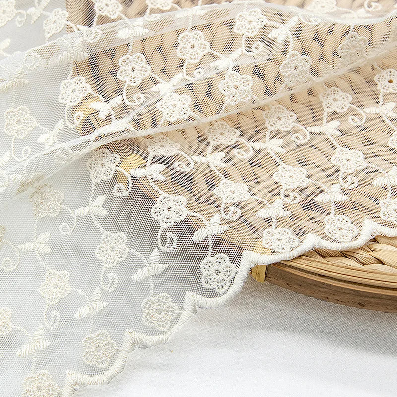 Factory Manufacturing Durable Voile Jacquard Dry Import Water Soluble Embroidery White Mesh Cheap Lace Fabric