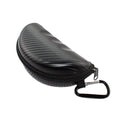 Large Outdoor Sports Sunglasses Eyeglasses Case 4013B Classical Zipper Carbon PU + EVA Semi-Hard Aluminum Carabiner Black 90g
