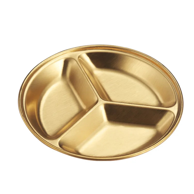 Creative Barbecue Dipping Disc Round Stainless Steel Plate Gold Luxury Sauce Seasoning Dish Kitchen Tool