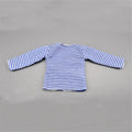 1:6 Scale Solider Long Sleeve Blue Striped T-shirt Model Toy for 12" Special Force Action Figure