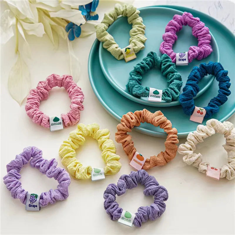 2022 New Soft Elastic Scrunchies Tie Fashion Korean INS Style Women Hair Accessories Hair Ties Girl Elastic Rope