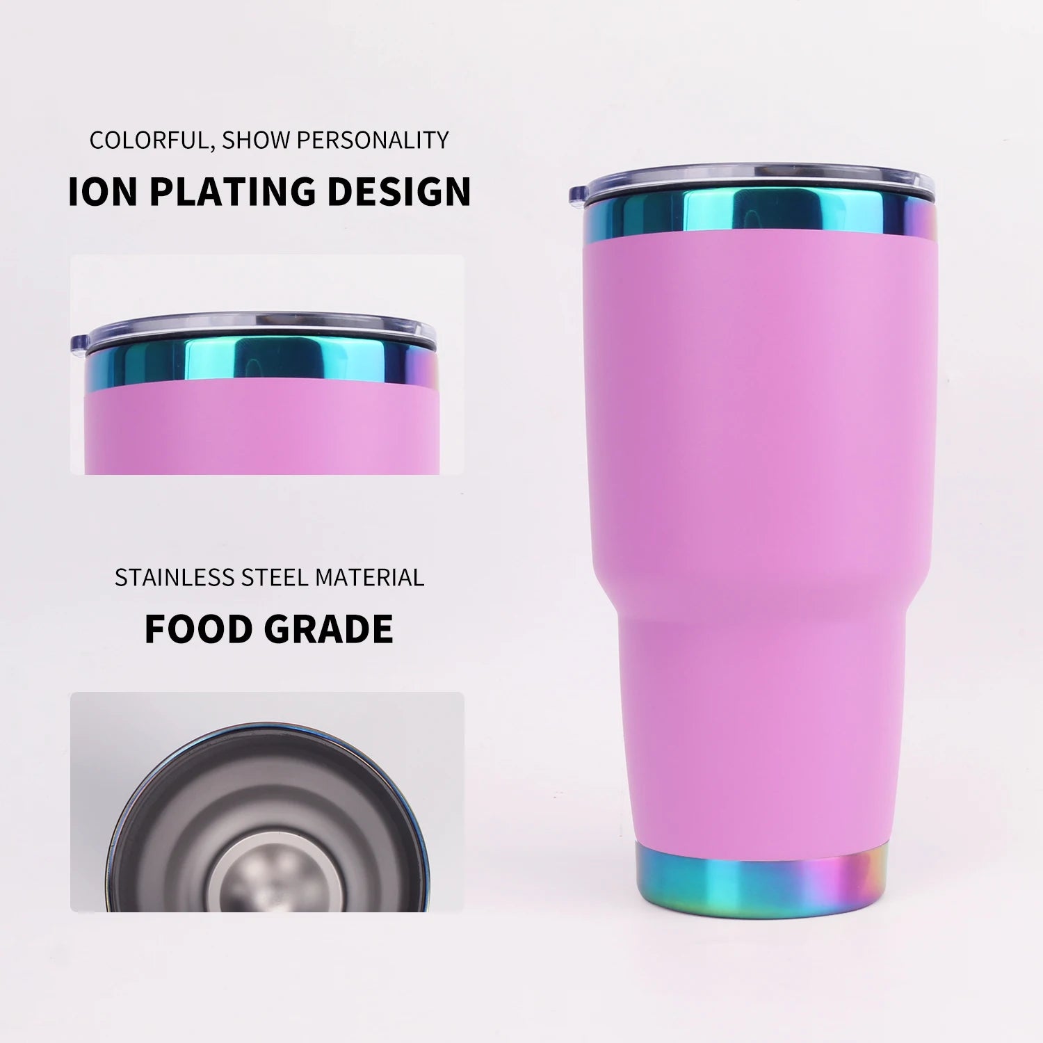 30oz Stainless Steel Tumblers Leakproof Lid Double Wall Insulated Coffee Cup Vacuum Thermos Water Bottle Gift