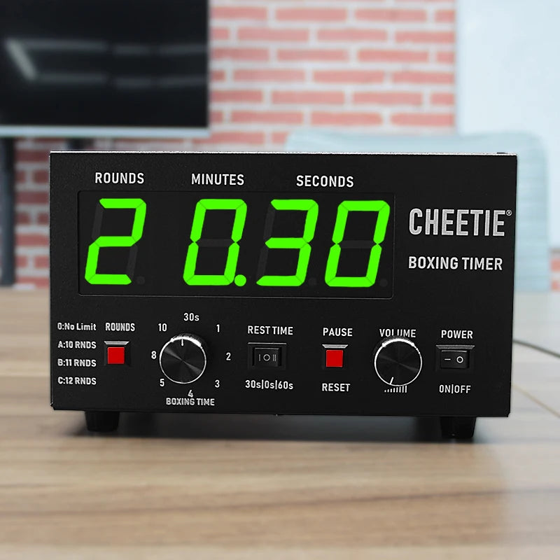Cheetie CP40 HIIT Round Training Gymboss Boxing Interval Timer Green LED Color Display for Boxing Training