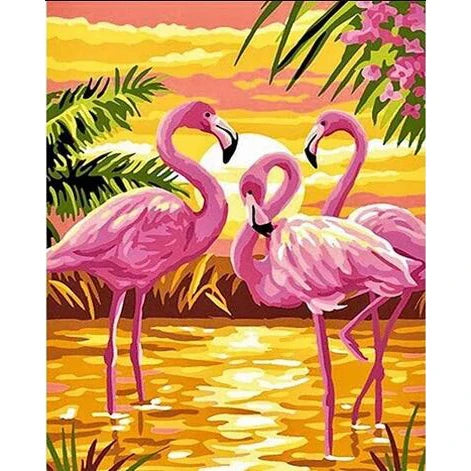 Flamingo Painting by Numbers Animal Paint by Number Drawing Figure DIY Oil Paintings on Canvas Digital Paints Wall Artcrafts