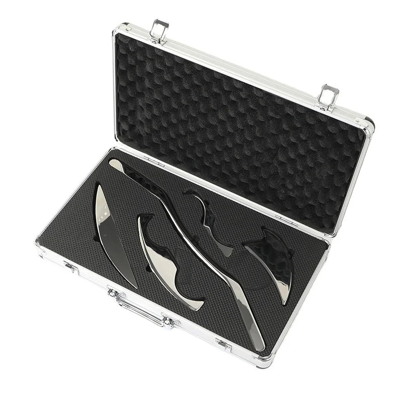 5Pc  6mm Stainless Steel Therapy Massage Tools Deep Tissue Muscle IASTM Fascia Recovery Scraping Care Gua Sha Massage