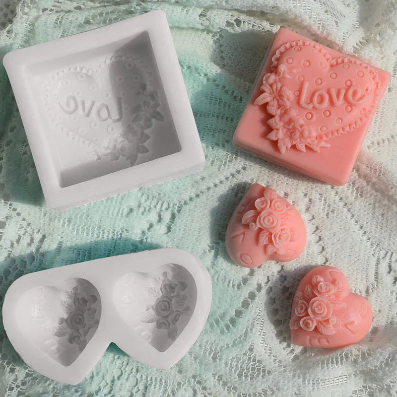 Hot Sell Valentine's Day Chocolate Baking Tools 3D Heart Shaped Cake Fondant Silicone Mold