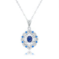 YBO Personalised 925 Sterling Silver 18K Gold Plated Trendy Engagement Wedding Sapphire Pendants Luxury Necklaces