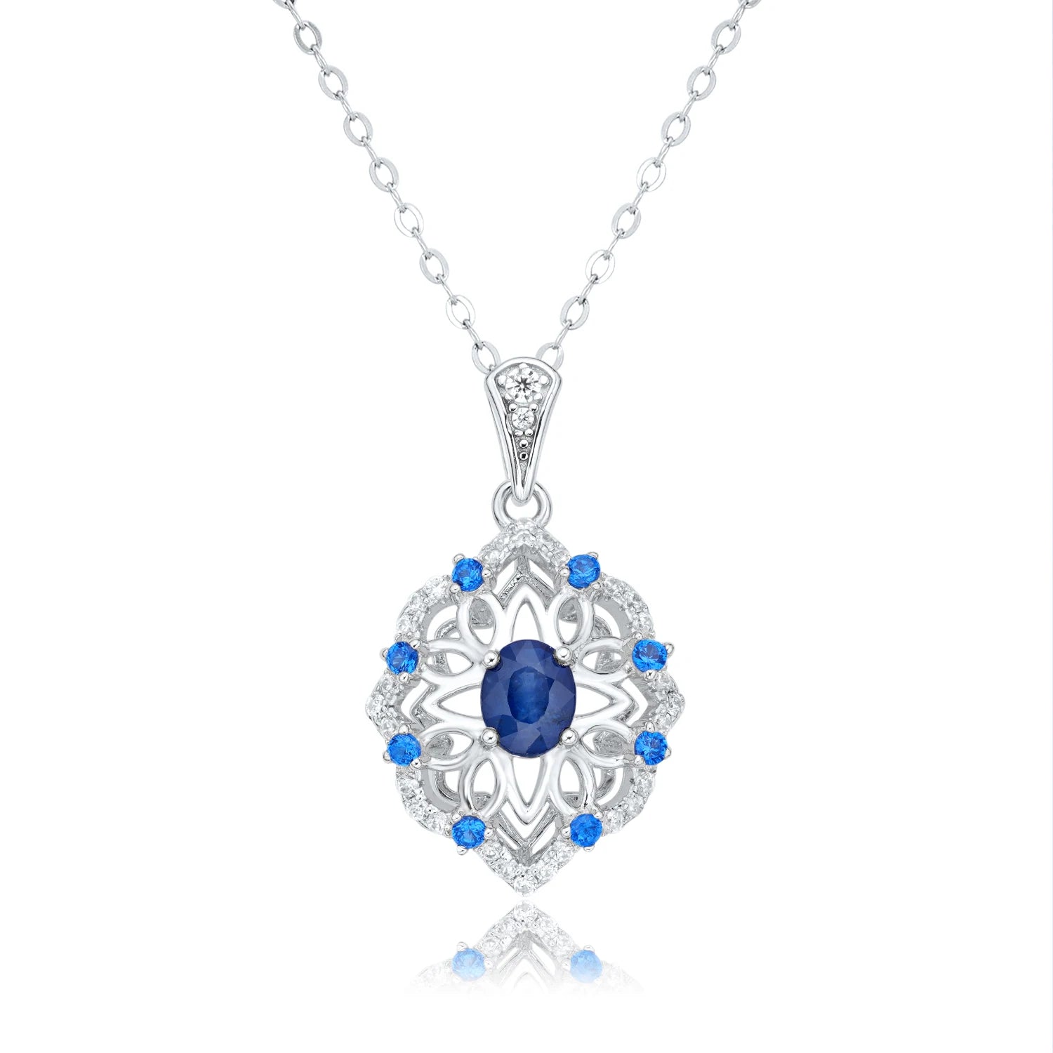 YBO Personalised 925 Sterling Silver 18K Gold Plated Trendy Engagement Wedding Sapphire Pendants Luxury Necklaces