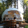 Geodesic Glamping Dome Tents Outdoor 2 Bedroom Prefab Homes With Toilet for Exhibition