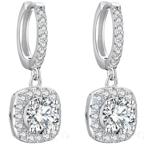 Simple Fine Jewelry Bling 925 Silver 1 2 4 3 Carat Drop D VVS Moissanite Diamond Earring with Gra Certificate for Girls