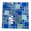 Iridescent Blue Magic Crystal Ice Crack Mosaic Tile Square Modern Pool Glass Swimming Pool Villa Bathroom Interior Decorations