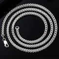 Classic 925 Sterling Silver Necklace 0.7mm-3.0mm Thick Hip Hop Man Chopin Chain Lead-Free Nickel-Free Hypoallergenic Jewelry