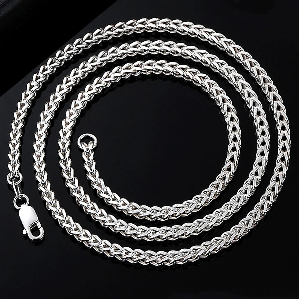 Classic 925 Sterling Silver Necklace 0.7mm-3.0mm Thick Hip Hop Man Chopin Chain Lead-Free Nickel-Free Hypoallergenic Jewelry